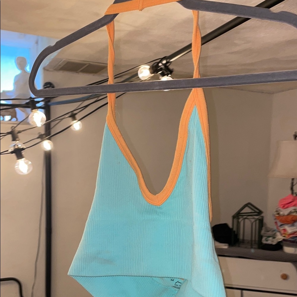 Urban Outfitters Aqua and Peach Top